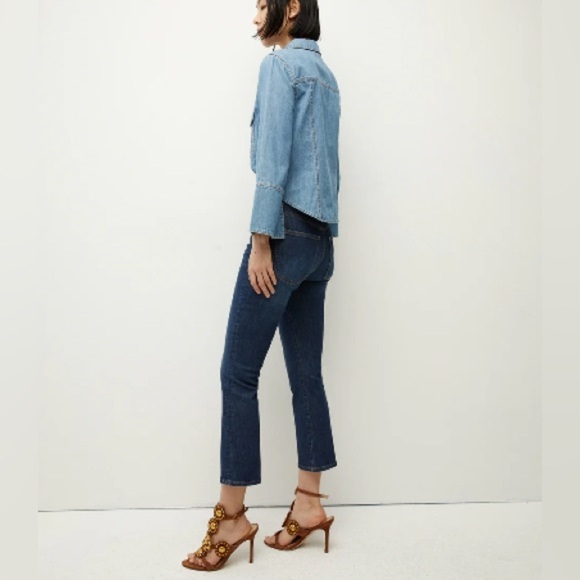 NWT VERONICA BEARD Carly Women’s Blue Crop Kick-flare-leg High Waist Jeans 25 - Picture 3 of 7